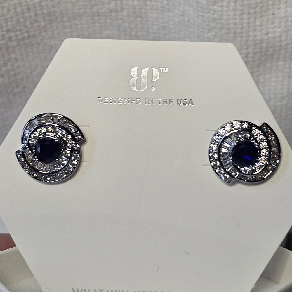 Elegant Silver and Blue Earrings